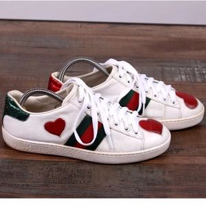 Gucci Ace Hearts Shoes Trainers Leather size EUR 35,5 US 4,5